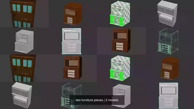 two furniture pieces 3D Model Collection