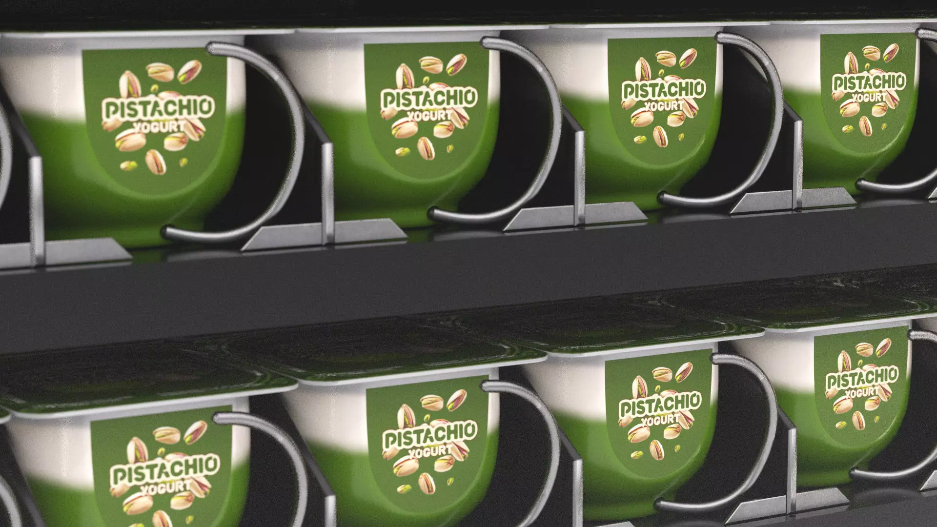 Pistachio yogurt vending machine  Low-poly 3D model_6