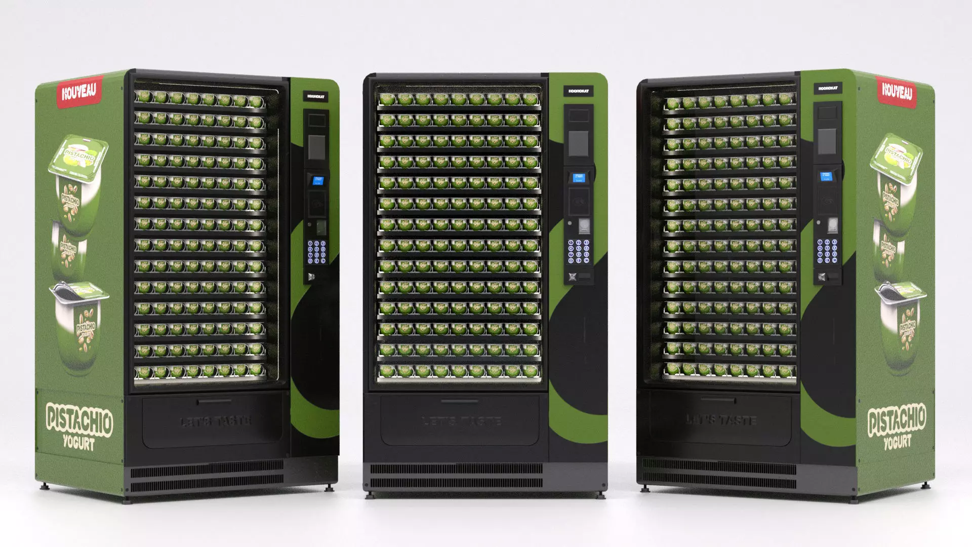 Pistachio yogurt vending machine  Low-poly 3D model_0