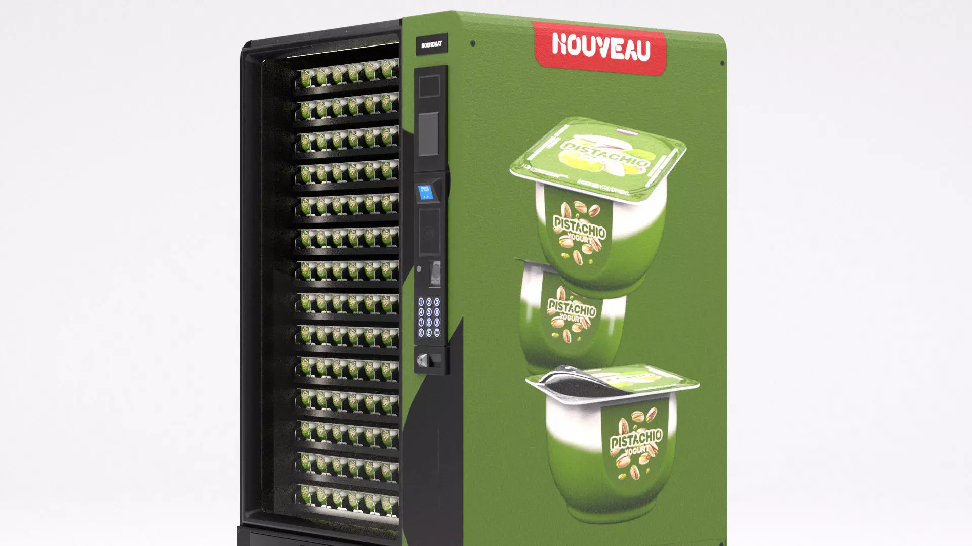 Pistachio yogurt vending machine  Low-poly 3D model_1