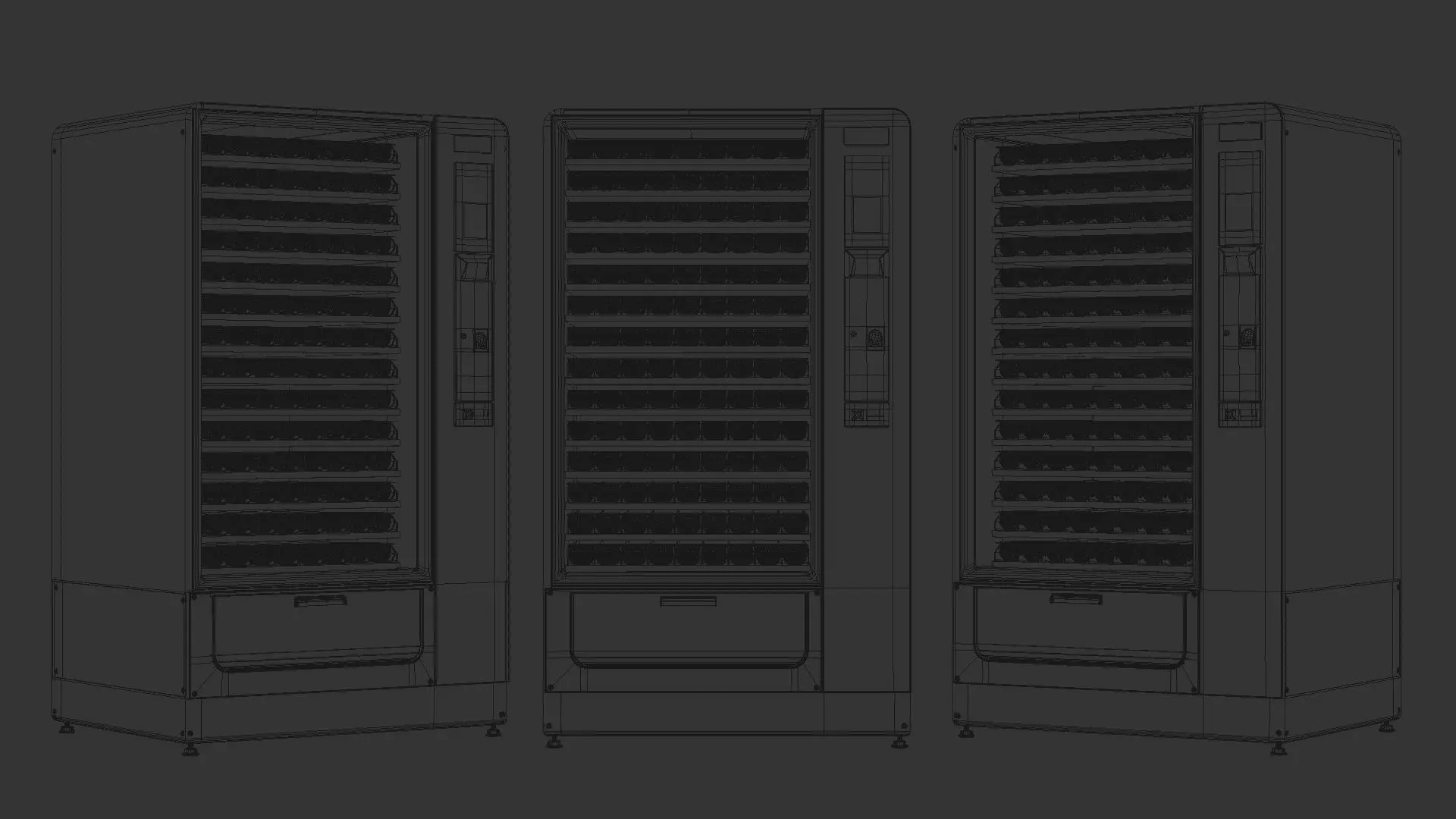 Pistachio yogurt vending machine  Low-poly 3D model_8