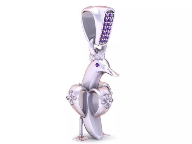 Bird Pendant 3D Printable Model 3D print model_2