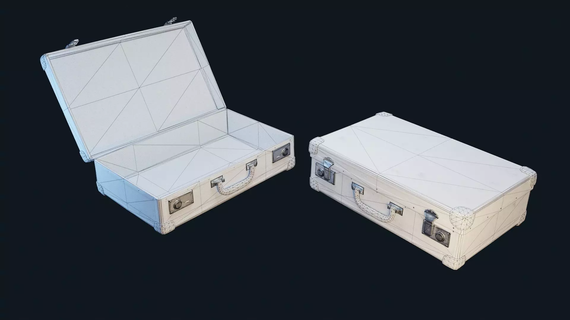 Vintage Suitcase 6 Low-poly 3D model_6