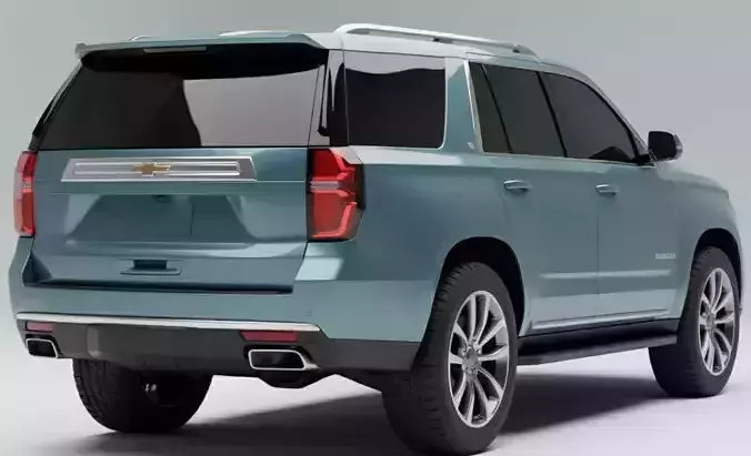 Contemporary SUV in Metallic Blue 3D model 2