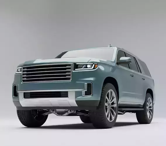 Contemporary SUV in Metallic Blue 3D model 6