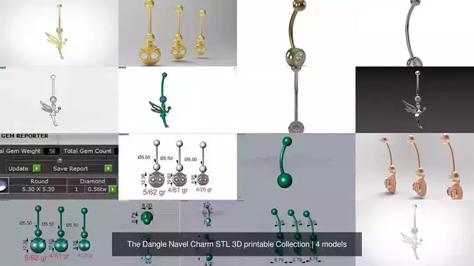 The Dangle Navel Charm STL 3D printable Collection