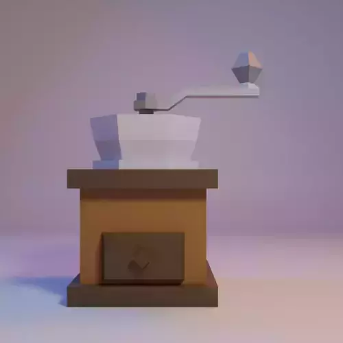 Low Poly Stylized Manual Coffee Grinder