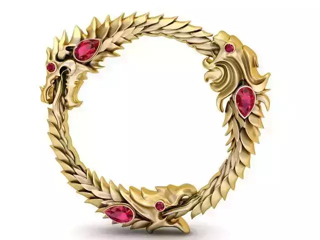 Dragon Circle Pendant 3D Printable Model