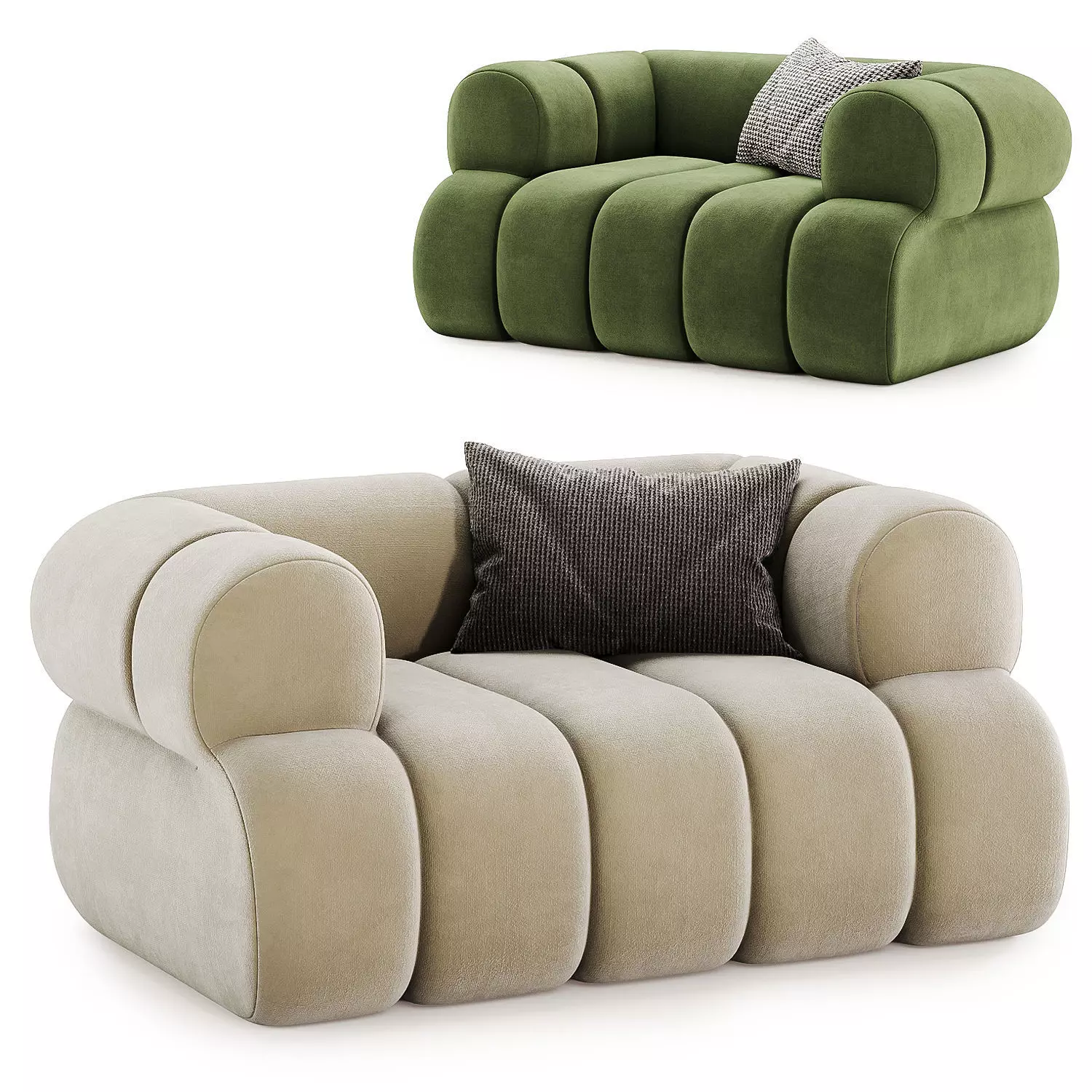 nimbus boucle upholstred accent chair 3D model_0