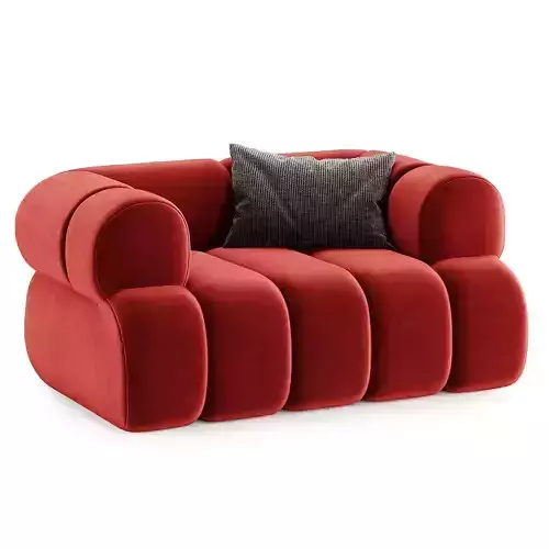 nimbus boucle upholstred accent chair 3D model 4