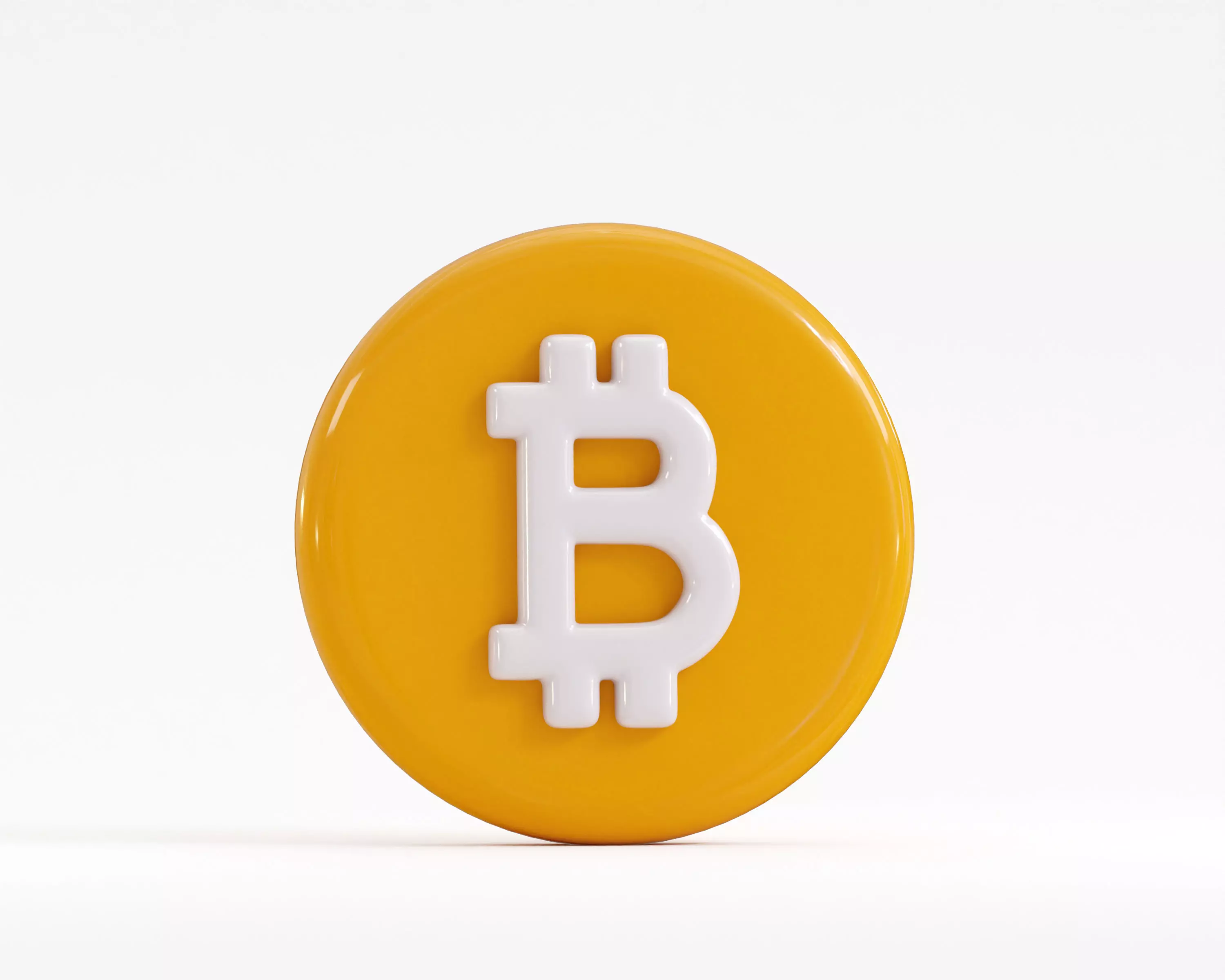 Cartoon Bitcoin Low-poly 3D model