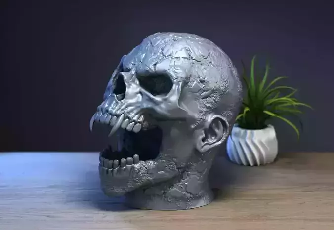Scream Skull Headphone Stand Cyborg Headset Stand