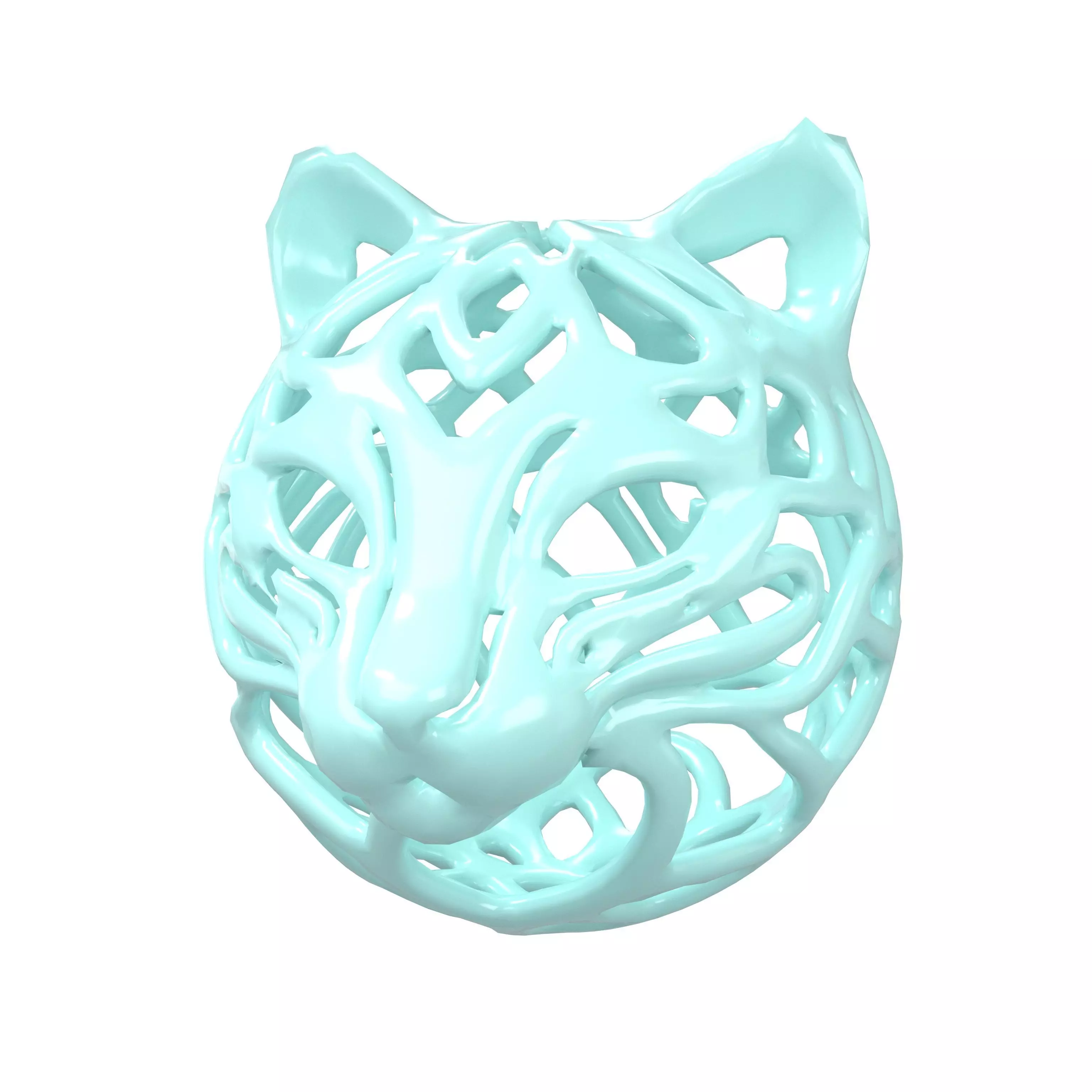 Abstract Cat Head Shape Decoration v1 002 Low-poly 3D model_0