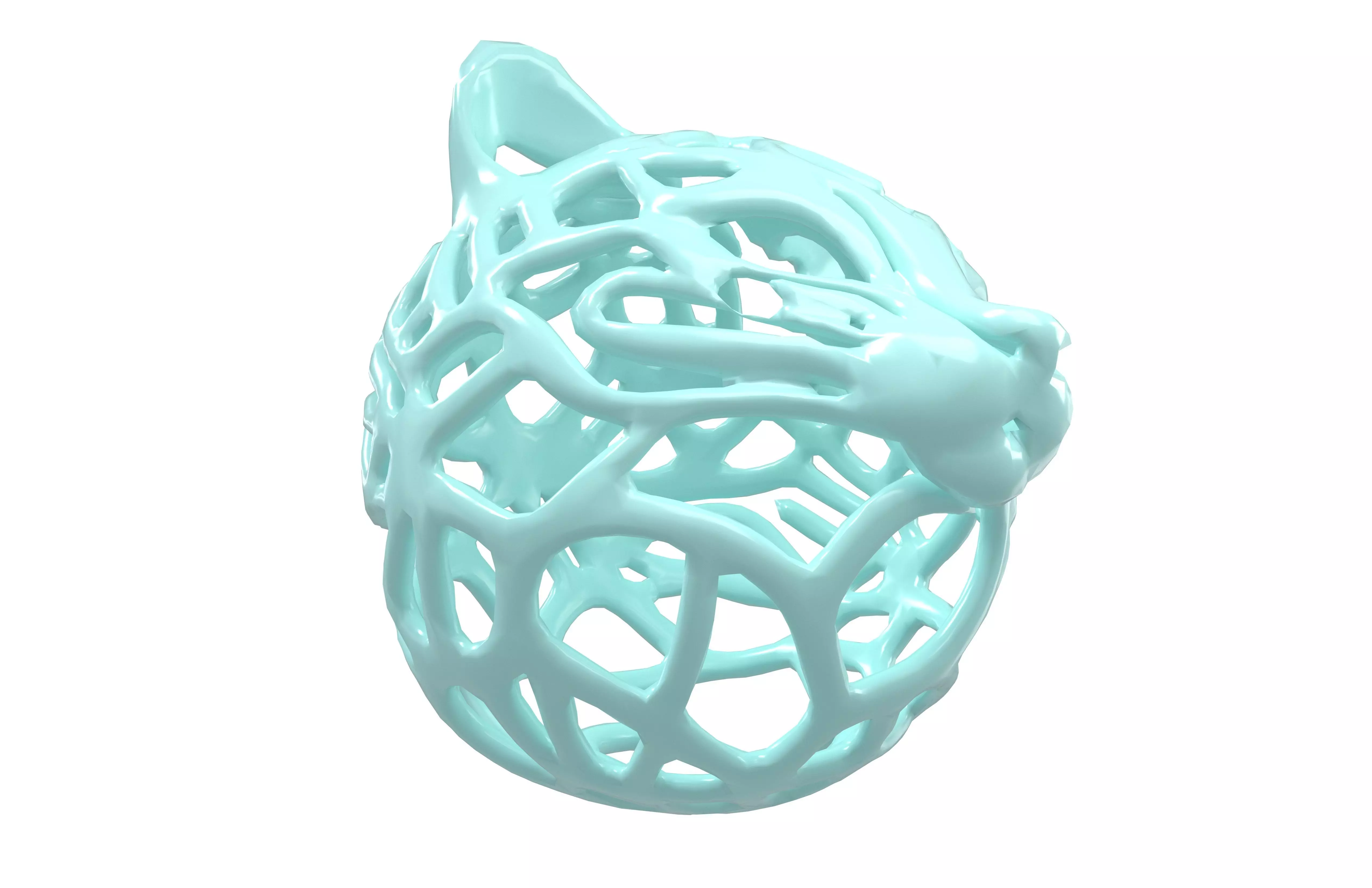 Abstract Cat Head Shape Decoration v1 002 Low-poly 3D model_2