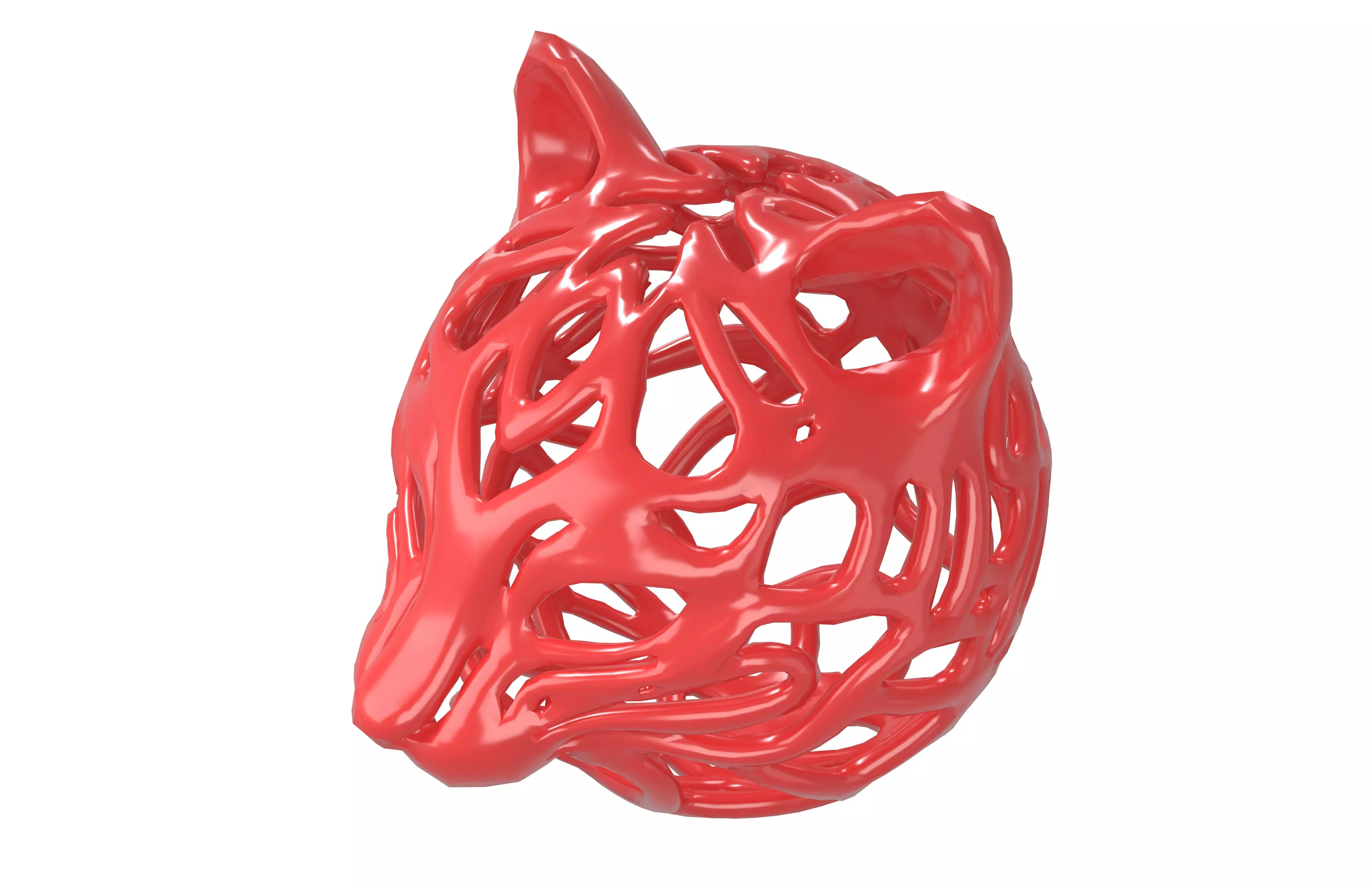 Abstract Cat Head Shape Decoration v1 003 Low-poly 3D model_2