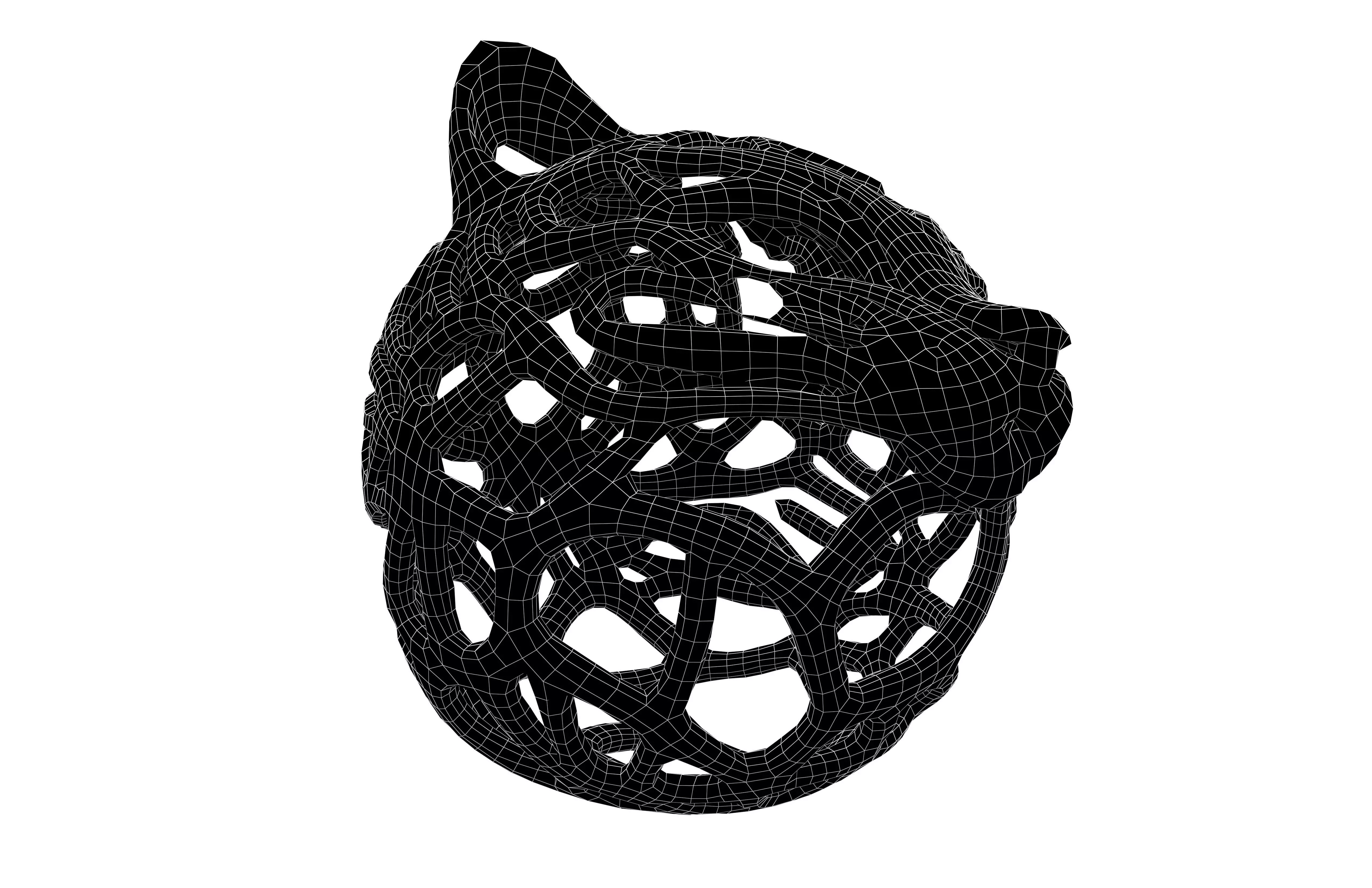 Abstract Cat Head Shape Decoration v1 003 Low-poly 3D model_7