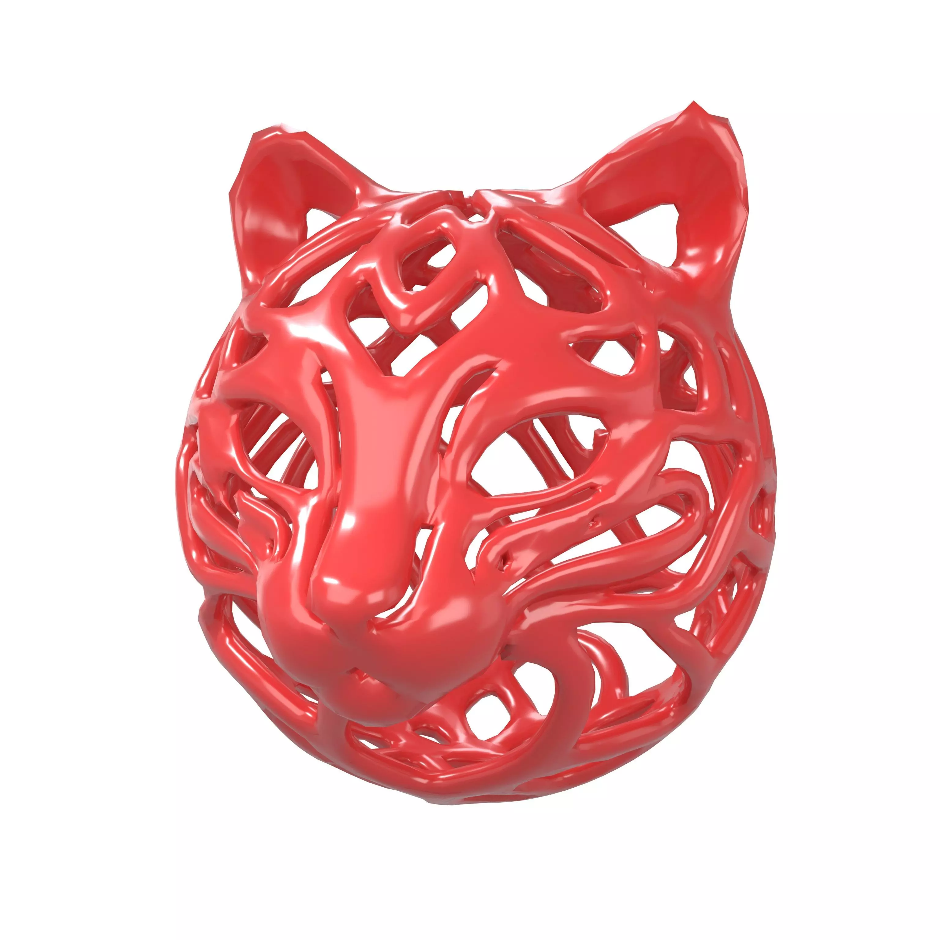 Abstract Cat Head Shape Decoration v1 003 Low-poly 3D model_0