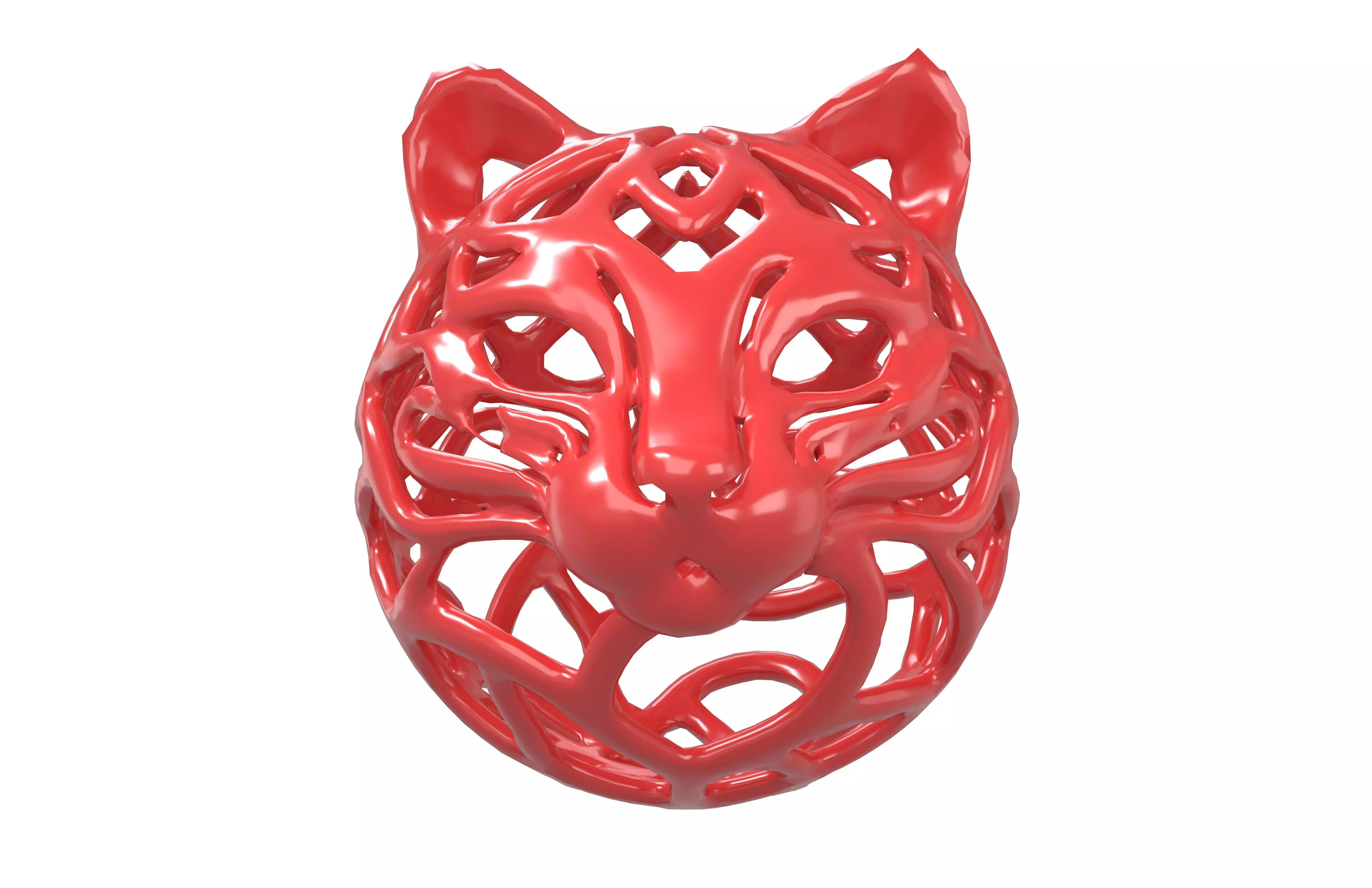 Abstract Cat Head Shape Decoration v1 003 Low-poly 3D model_1