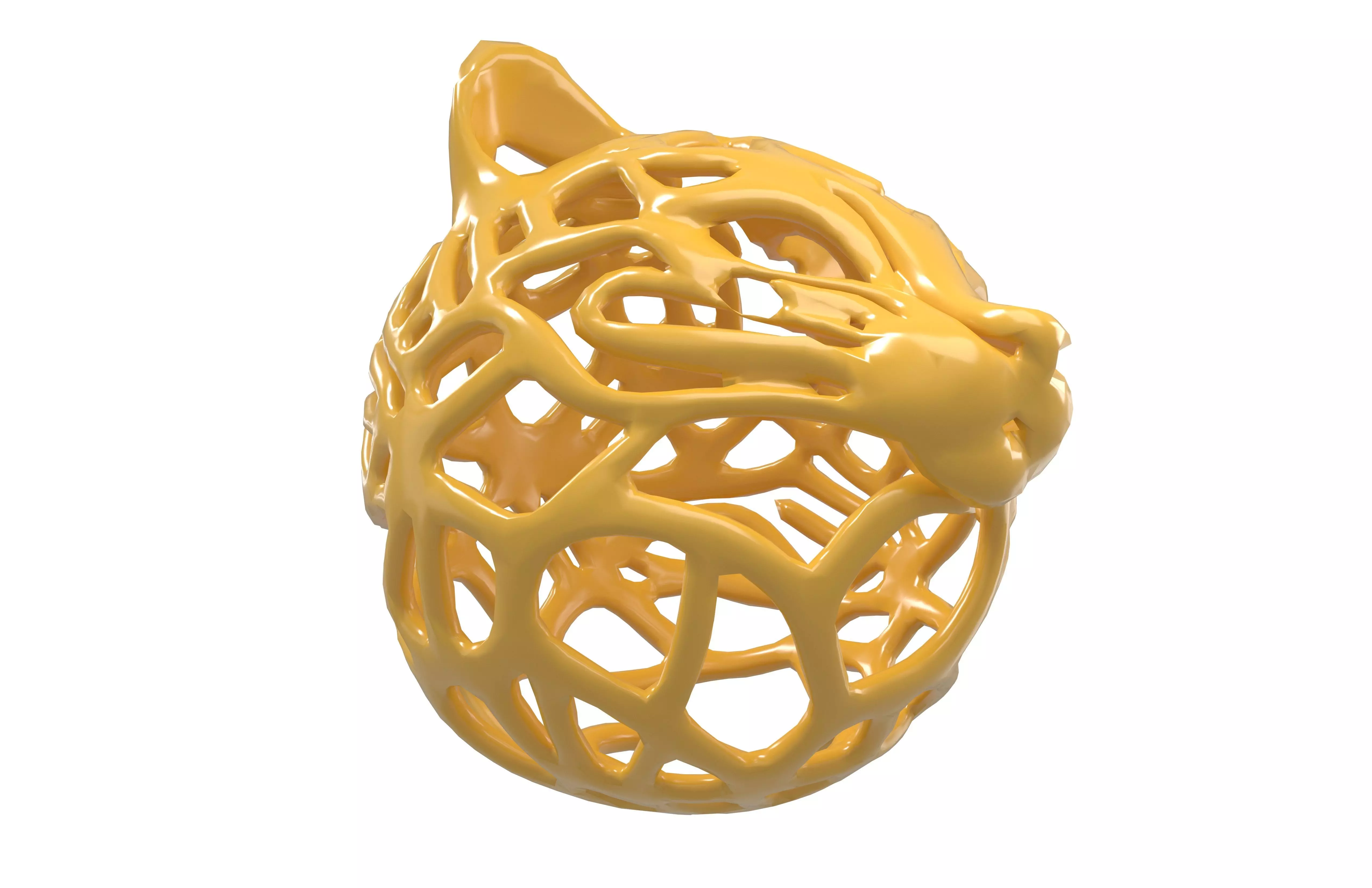 Abstract Cat Head Shape Decoration v1 004 Low-poly 3D model_3