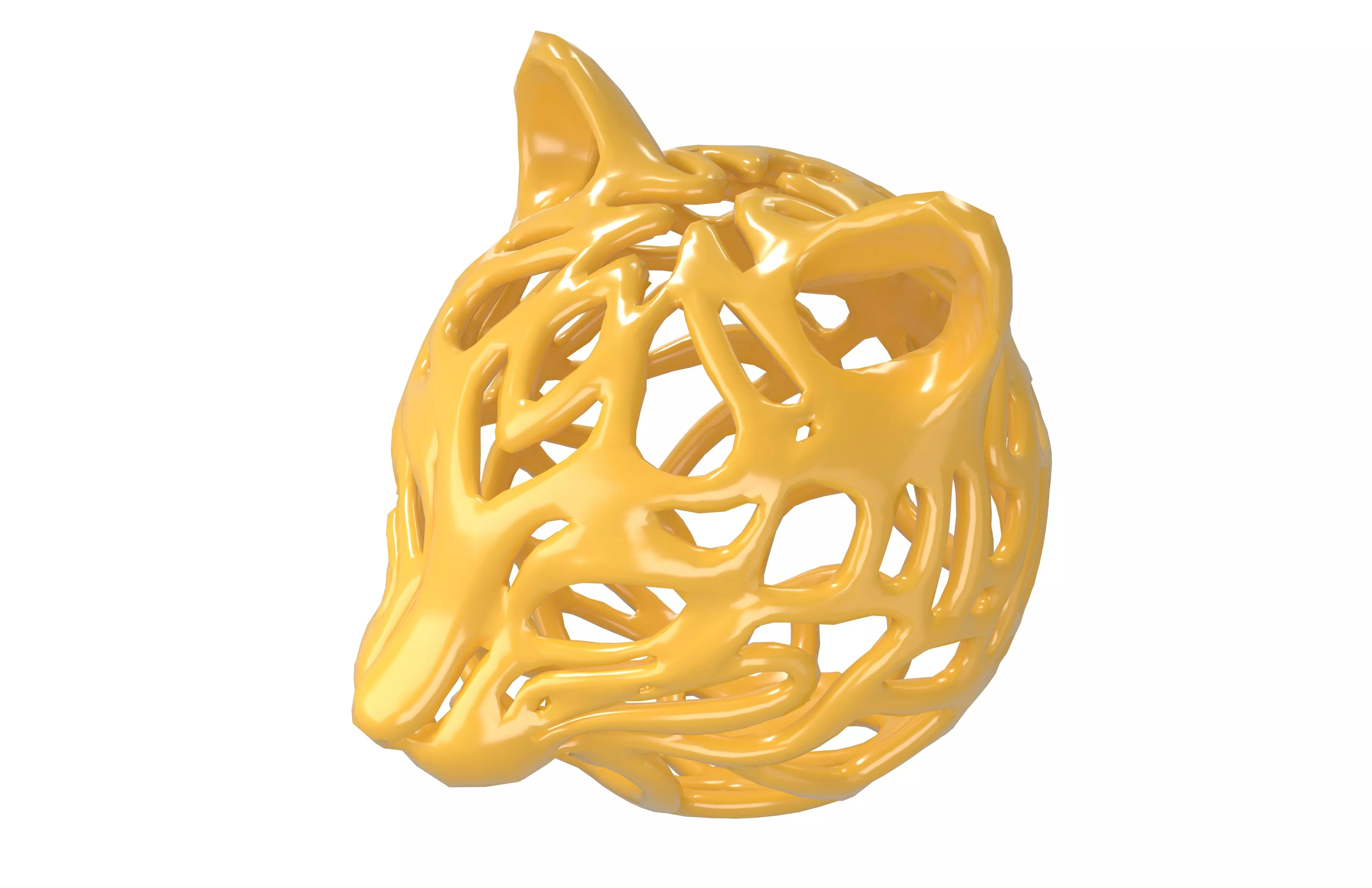 Abstract Cat Head Shape Decoration v1 004 Low-poly 3D model_2