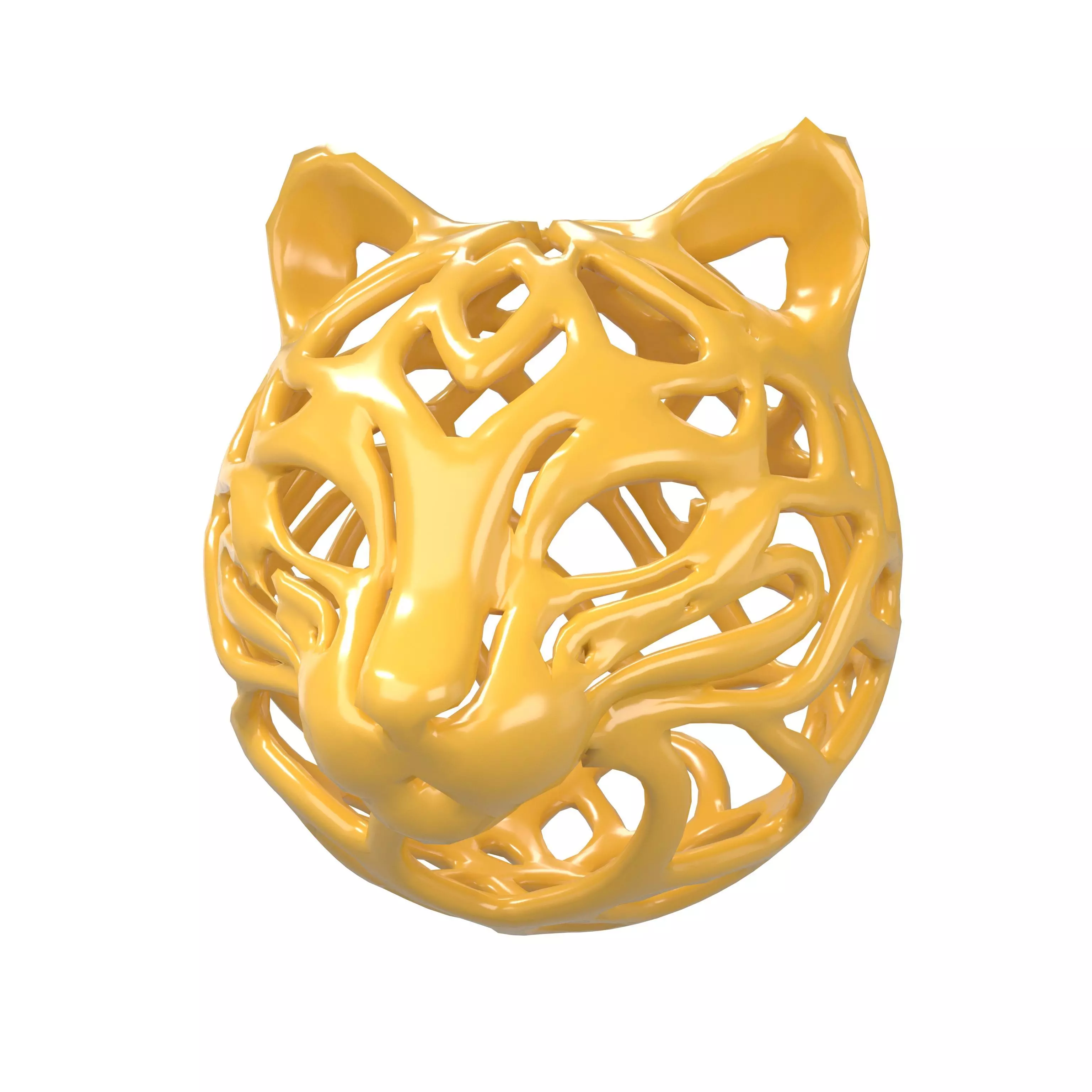 Abstract Cat Head Shape Decoration v1 004 Low-poly 3D model_0