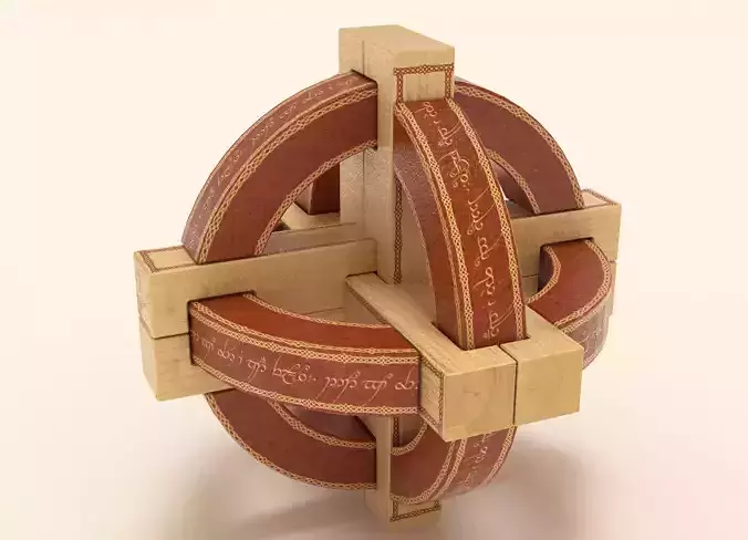 Wood inlaid elven artifact