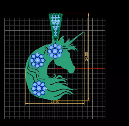 Unicorn Pendant 3D Printable Model 3D print model_4