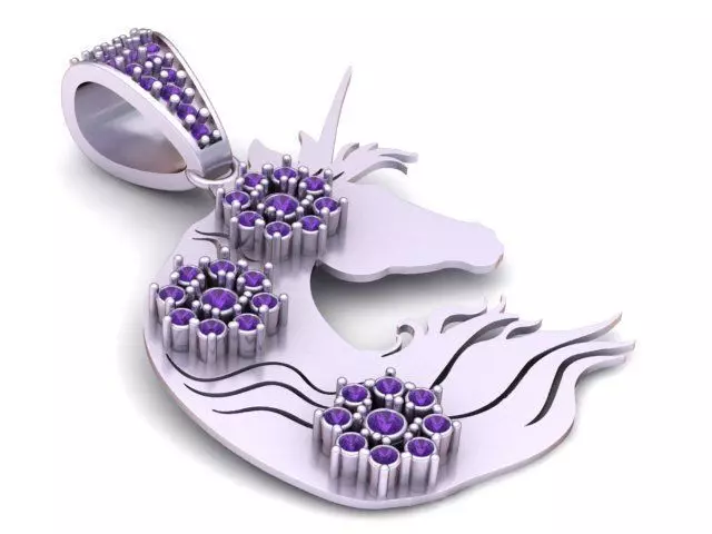 Unicorn Pendant 3D Printable Model 3D print model_2