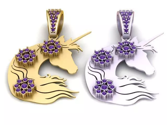 Unicorn Pendant 3D Printable Model 3D print model_3