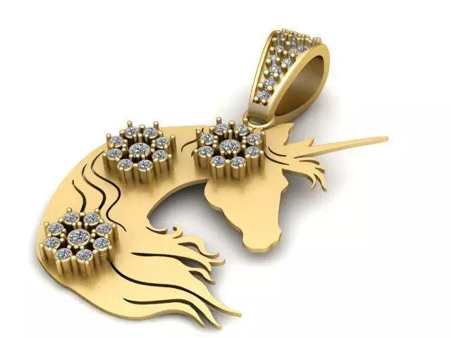Unicorn Pendant 3D Printable Model 3D print model_1