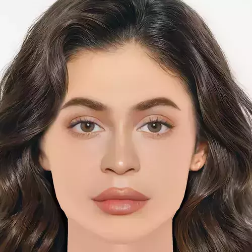 Kylie Jenner Head - No Hair - Low poly head for game
