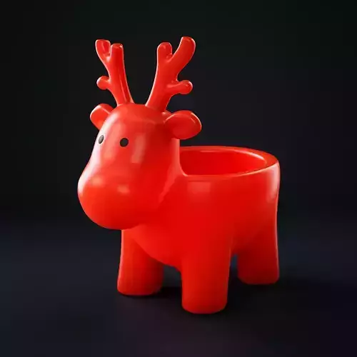 Cute Reindeer Planter Pot Modern Minimalist Christmas Desk Buddy
