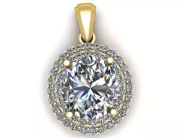 Halo Diamond Pendant 3D Printable Model