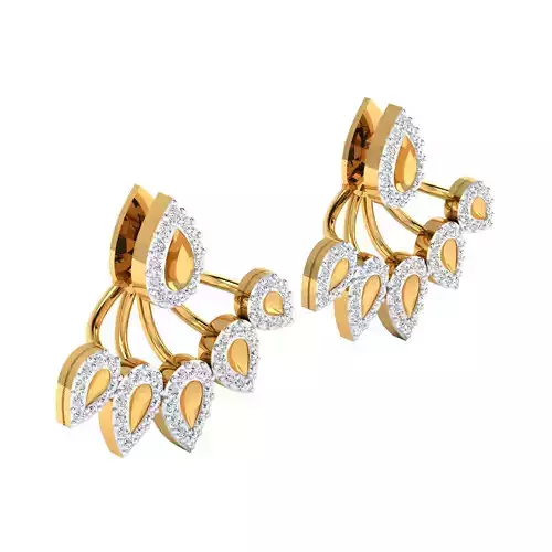 Women Earring Render 3dm STL SLC JCD OBJ FBX Details 