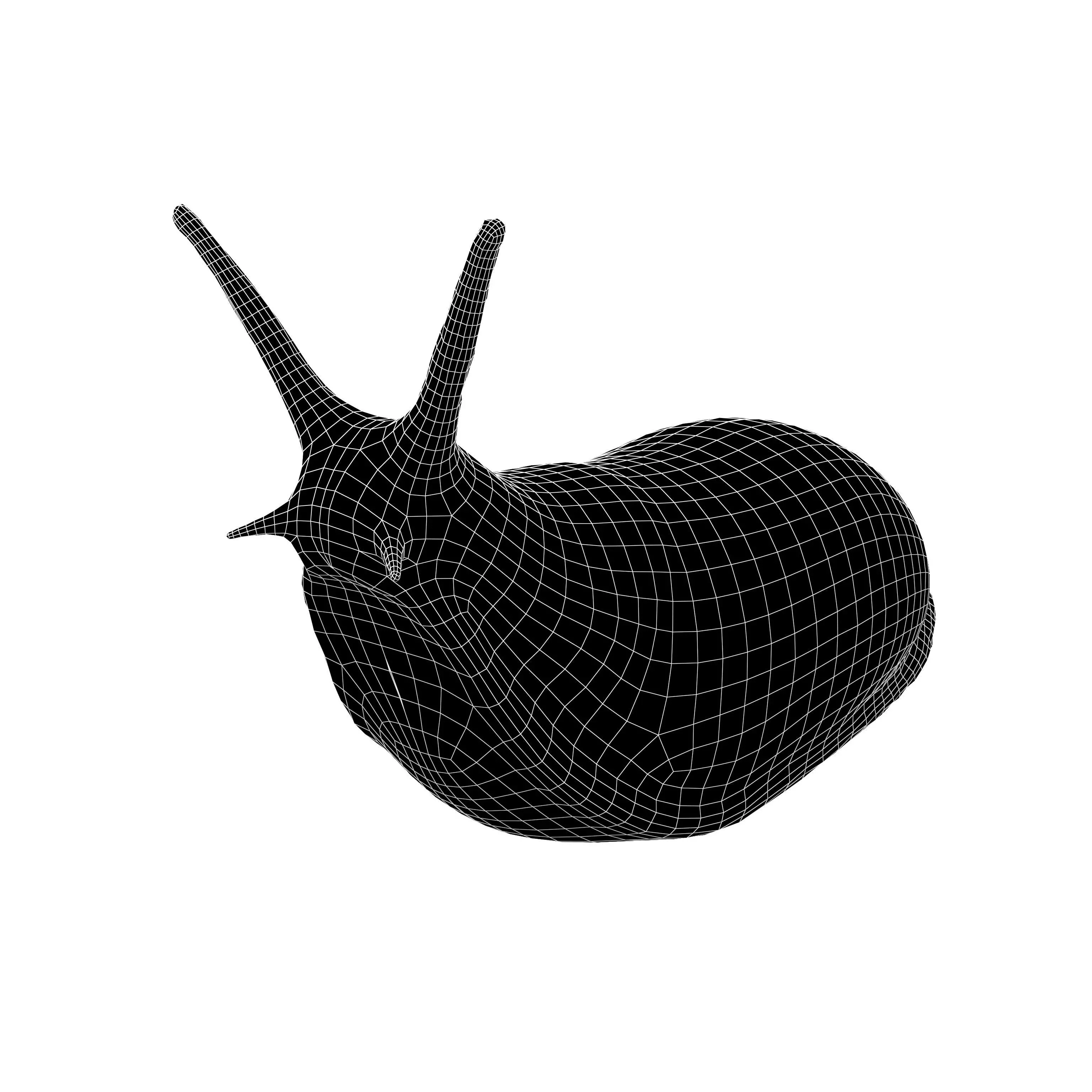 Cartoon Slug Character v1 001 Low-poly 3D model_4