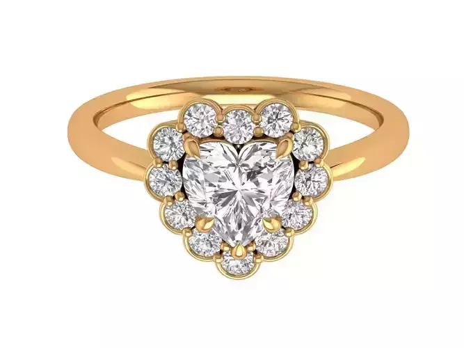 Heart Solitaire Ring