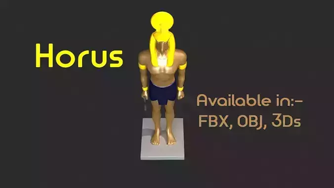 Horus statue of egyptian god Low-poly 3D model