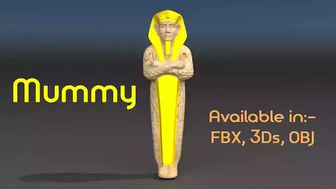 The Mummy egyptian statue Low-poly 3D model
