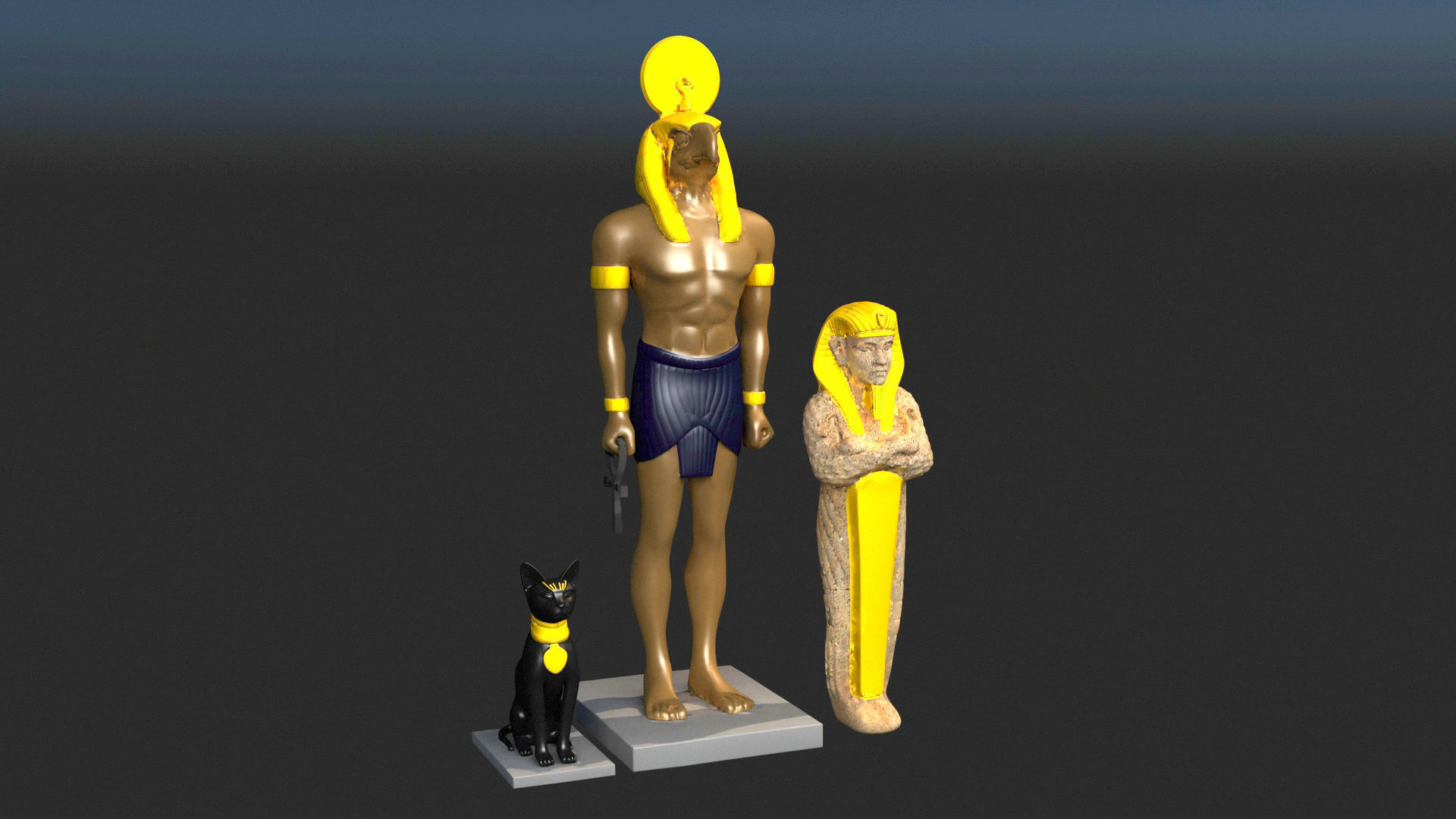 Ancient Statues 3D model_1