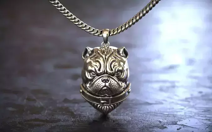 Bulldog Head Pendant