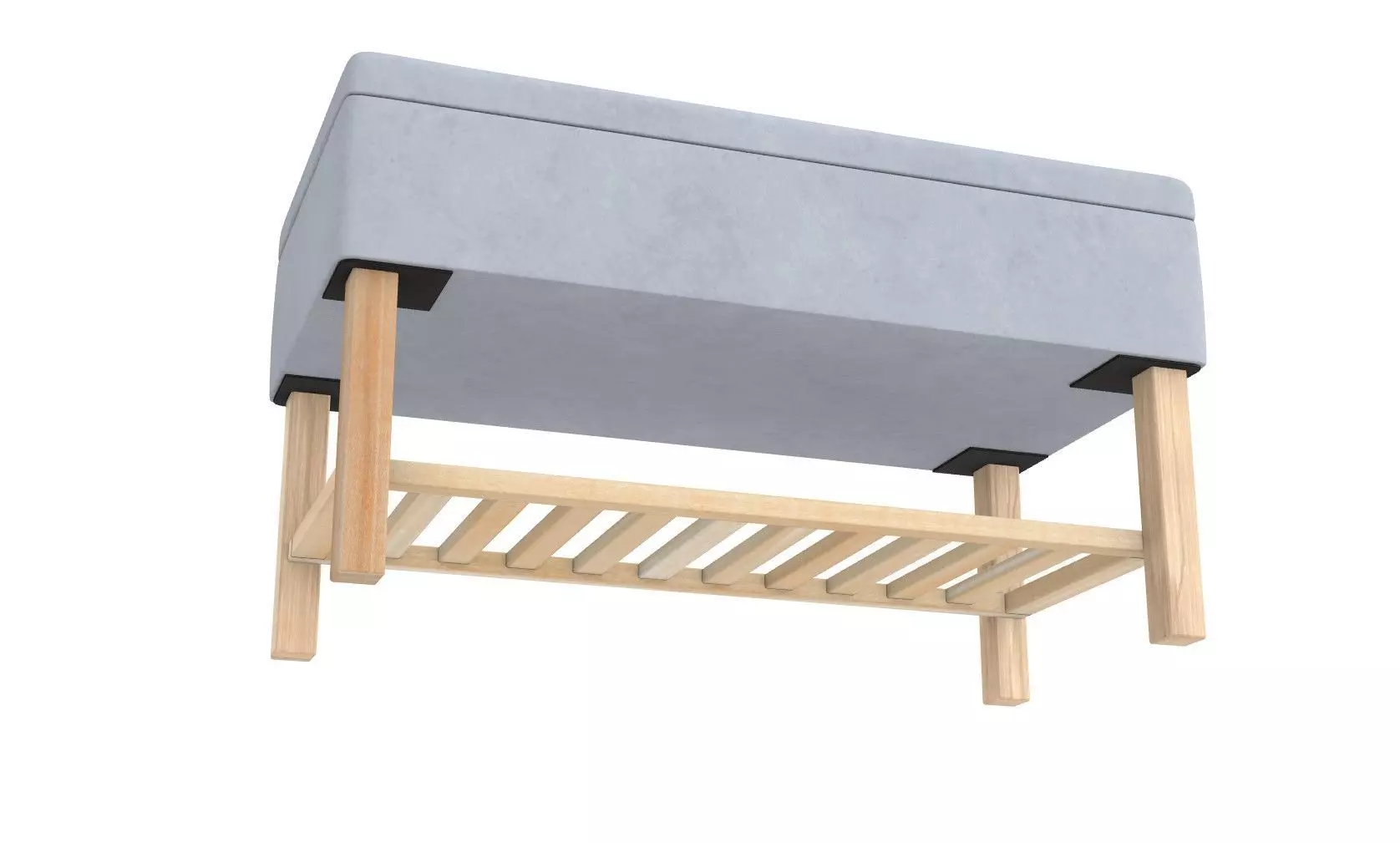 Elona Storage Bench Silver  Low-poly 3D model_3