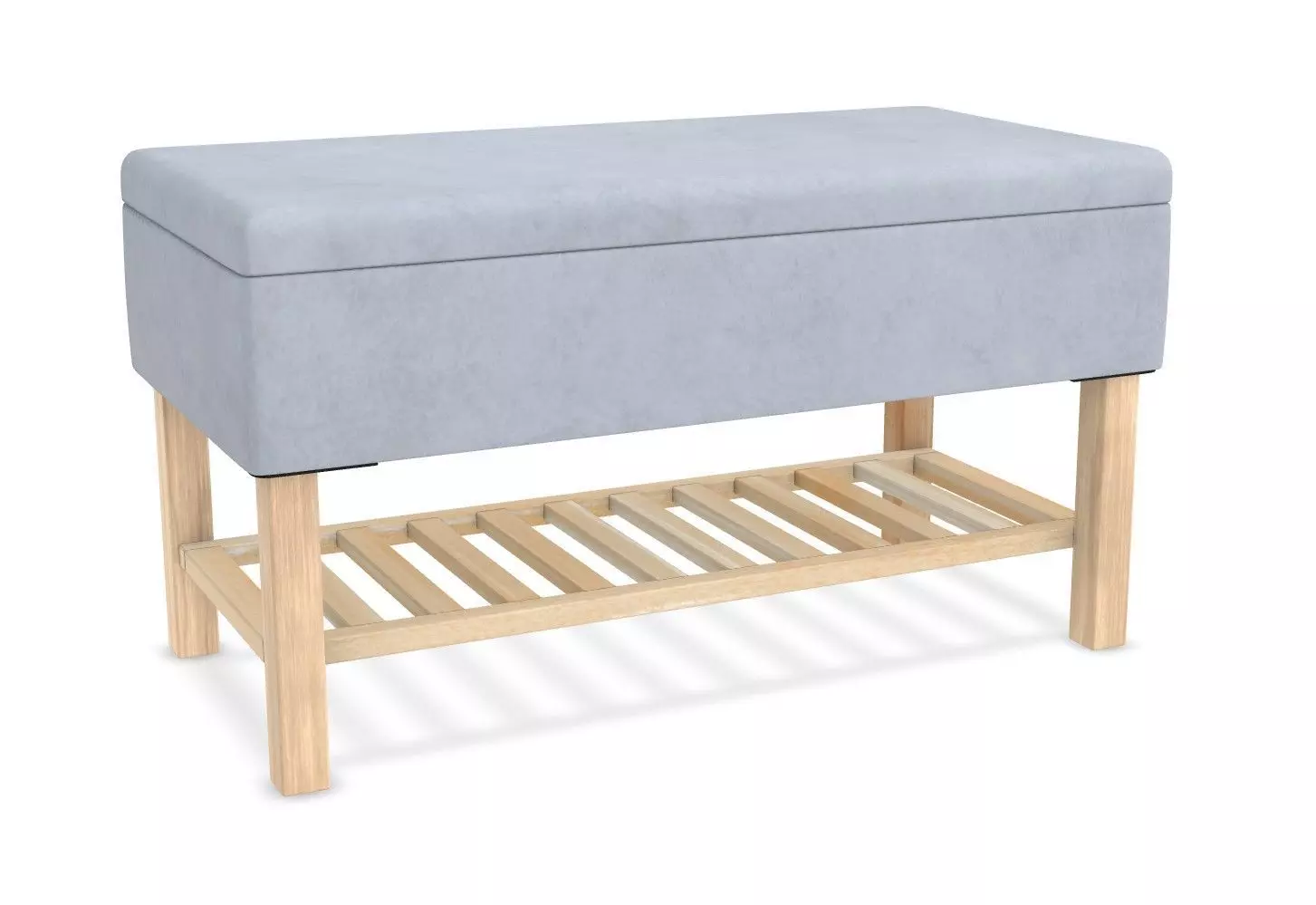 Elona Storage Bench Silver  Low-poly 3D model_0
