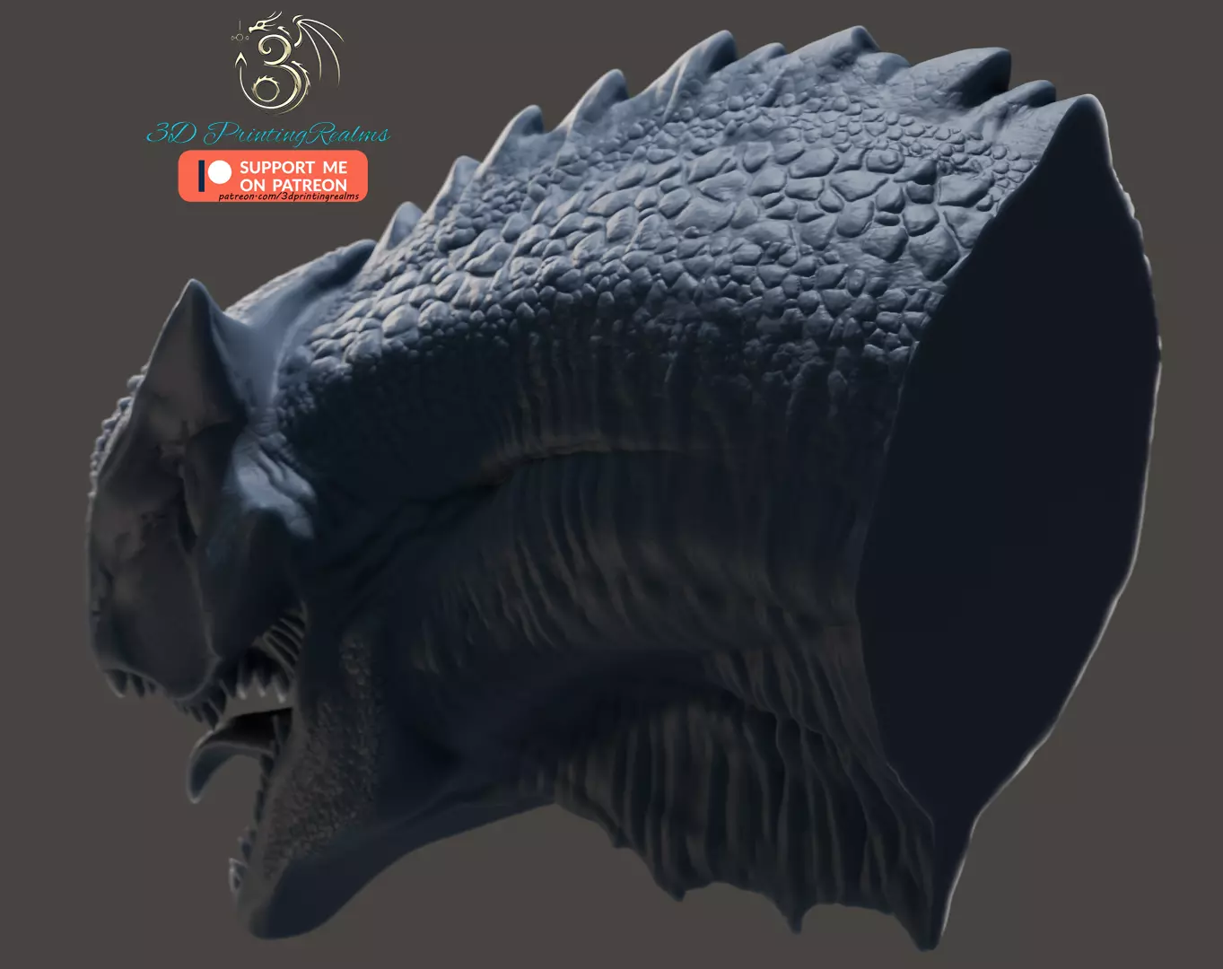 Dragon bust  3D print model_2