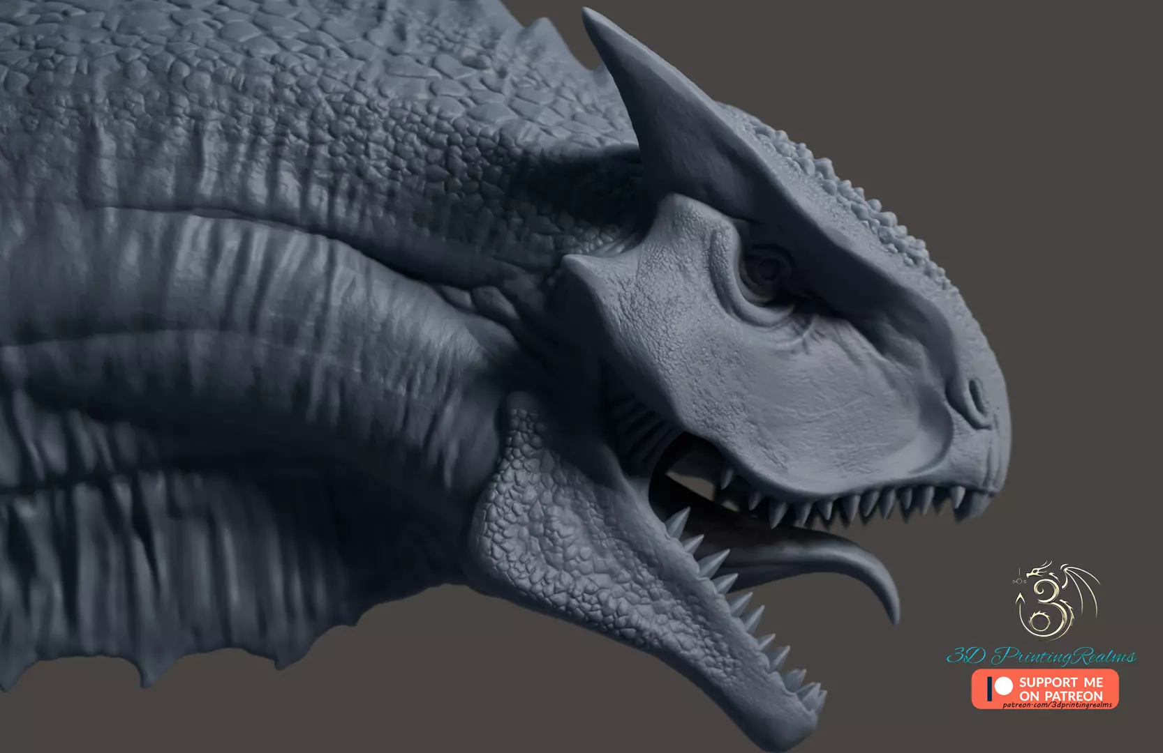 Dragon bust  3D print model_4