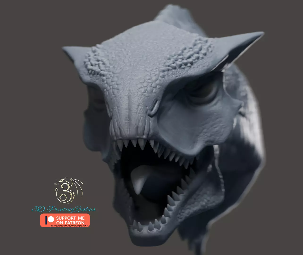 Dragon bust  3D print model_3