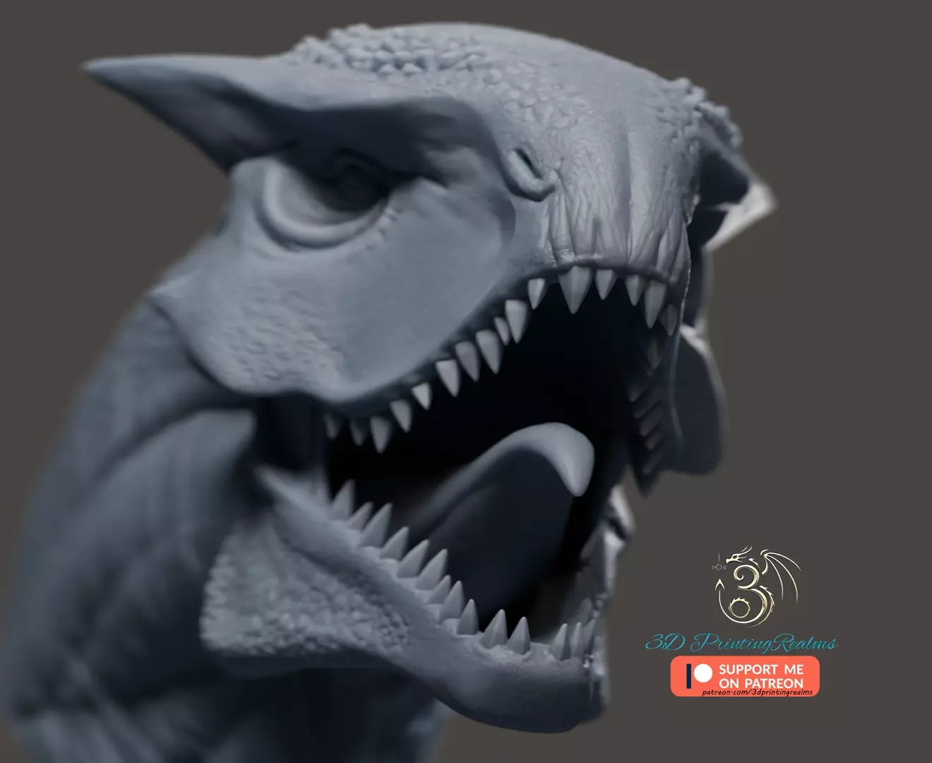 Dragon bust  3D print model_1