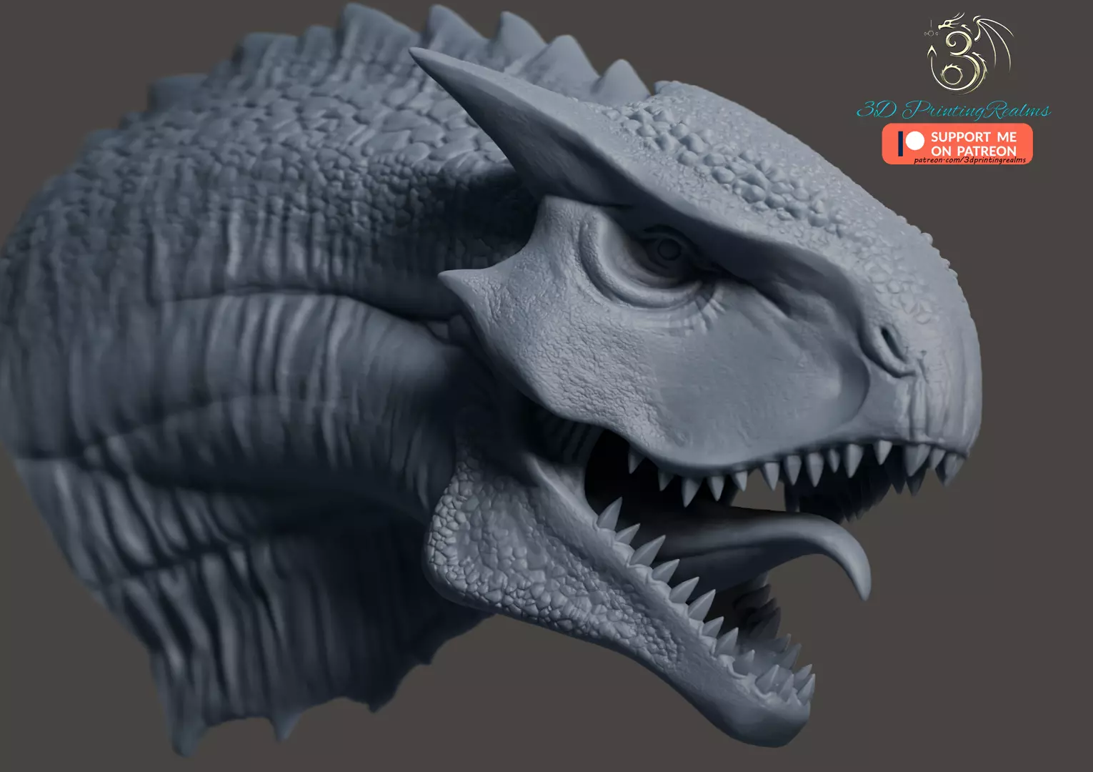 Dragon bust  3D print model_0