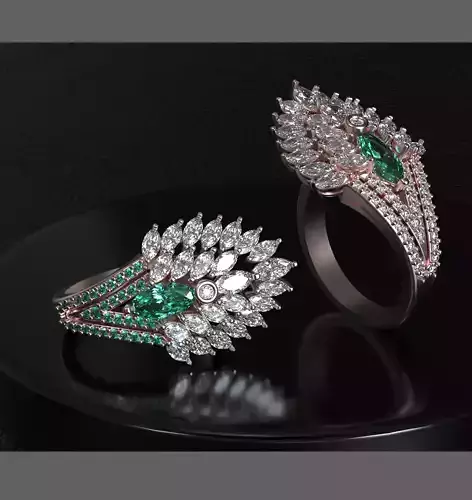 Peacock jewelry ring