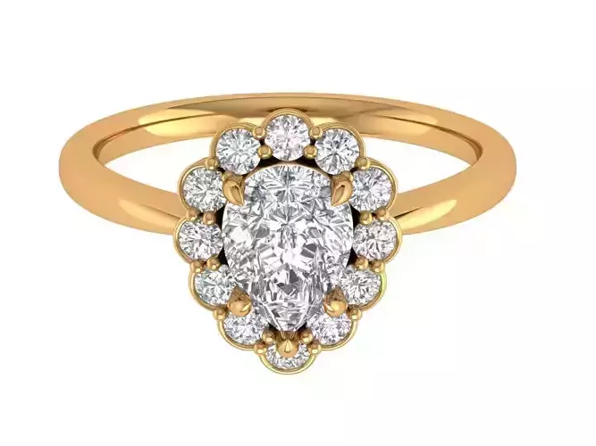 Pear Solitaire Ring