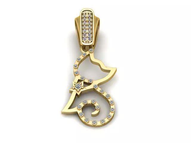 Cat Outline Pendant 3D print model